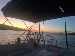 Barre du voilier au crépuscule
